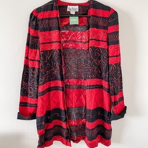 Peri Petites Vintage Red Striped Cardigan